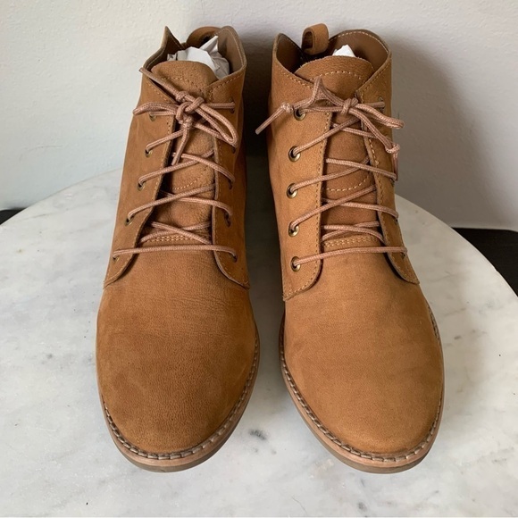 DIBA TRUE Leather booties chestnut Suede lace up chunky ankle boot 10 - Picture 10 of 16